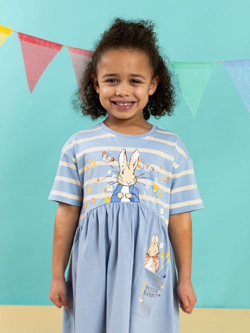 Dsiney Kidz - Vanilla Underground Blue Peter Rabbit Stripey Blue Dress image 1