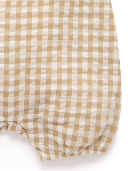 Purebaby Natural Llama Gingham Romper image 4