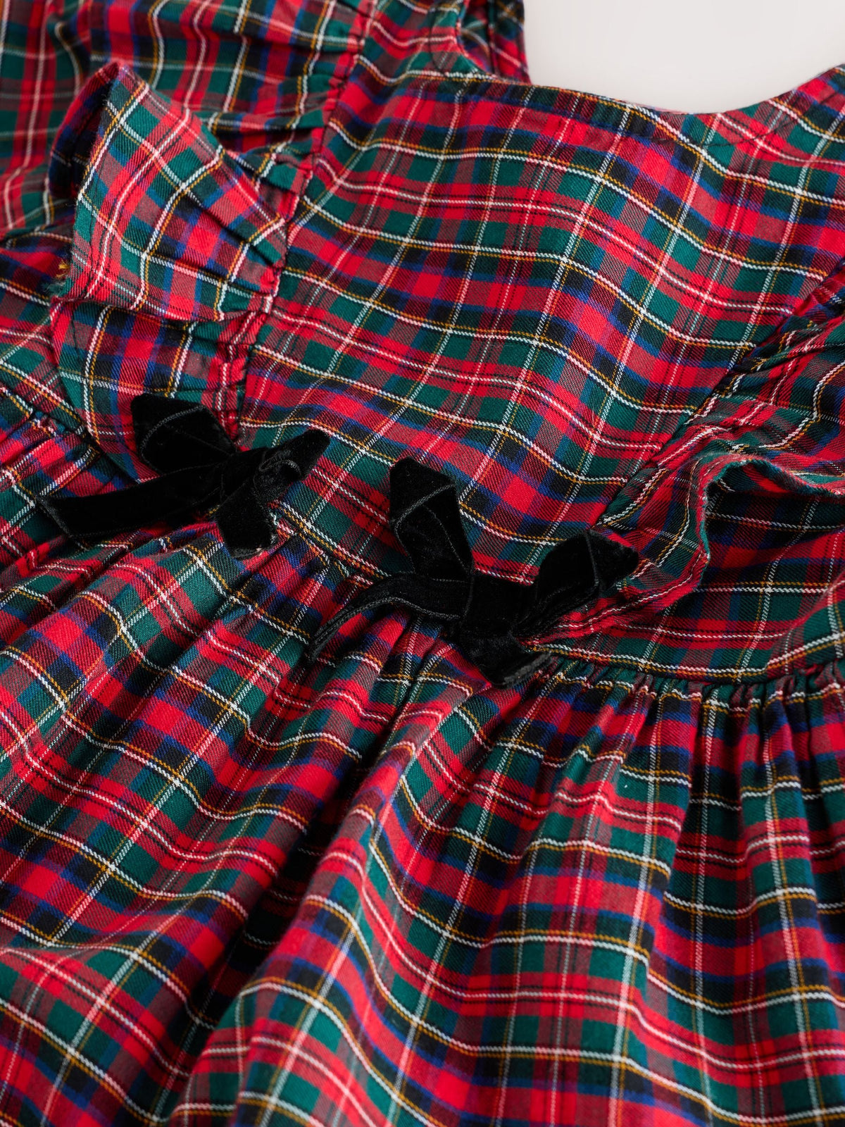 Dsiney Kidz - Red Velvet Bow Long Sleeve Check Dress (3mths-8yrs) image 8