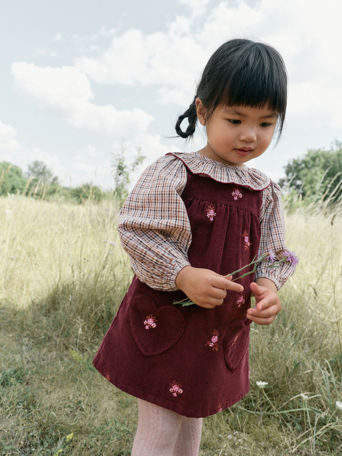 Dsiney Kidz - Berry Pink Blouse and Embroidered Cord Pinafore Set (3mths-8yrs) image 1