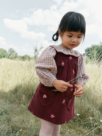 Dsiney Kidz - Berry Pink Blouse and Embroidered Cord Pinafore Set (3mths-8yrs) image 1