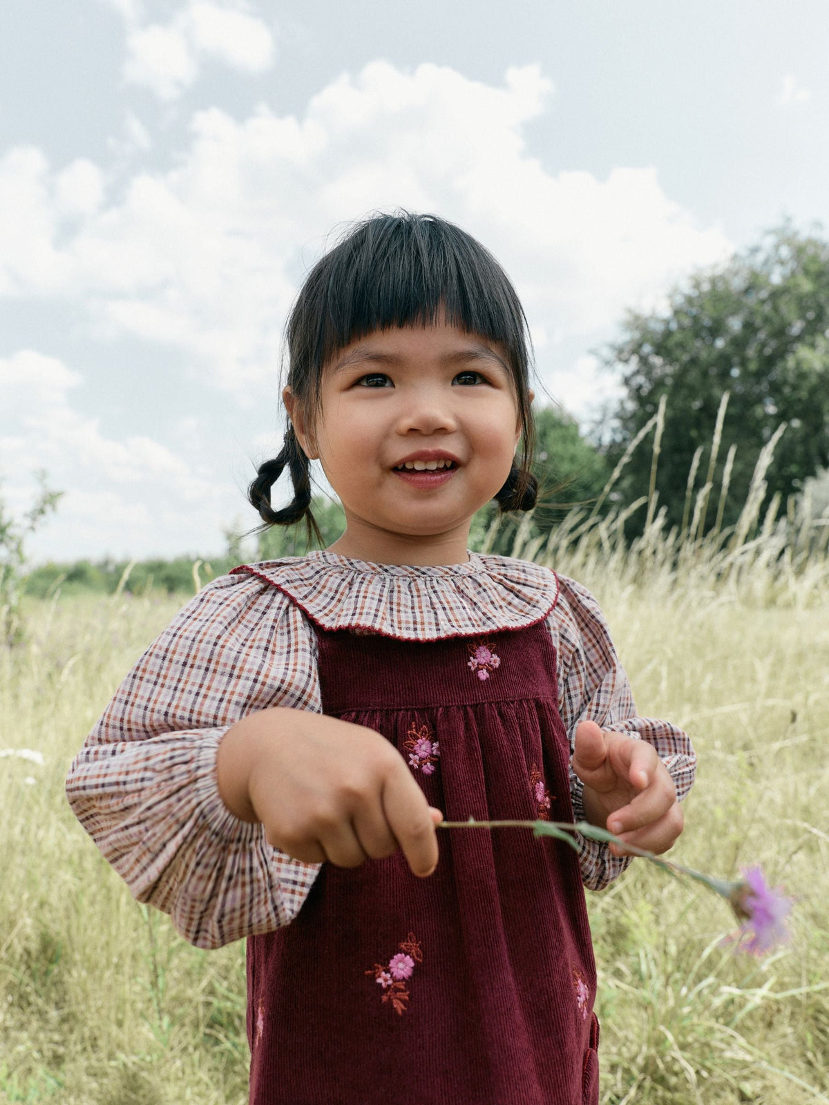 Dsiney Kidz - Berry Pink Blouse and Embroidered Cord Pinafore Set (3mths-8yrs) image 2