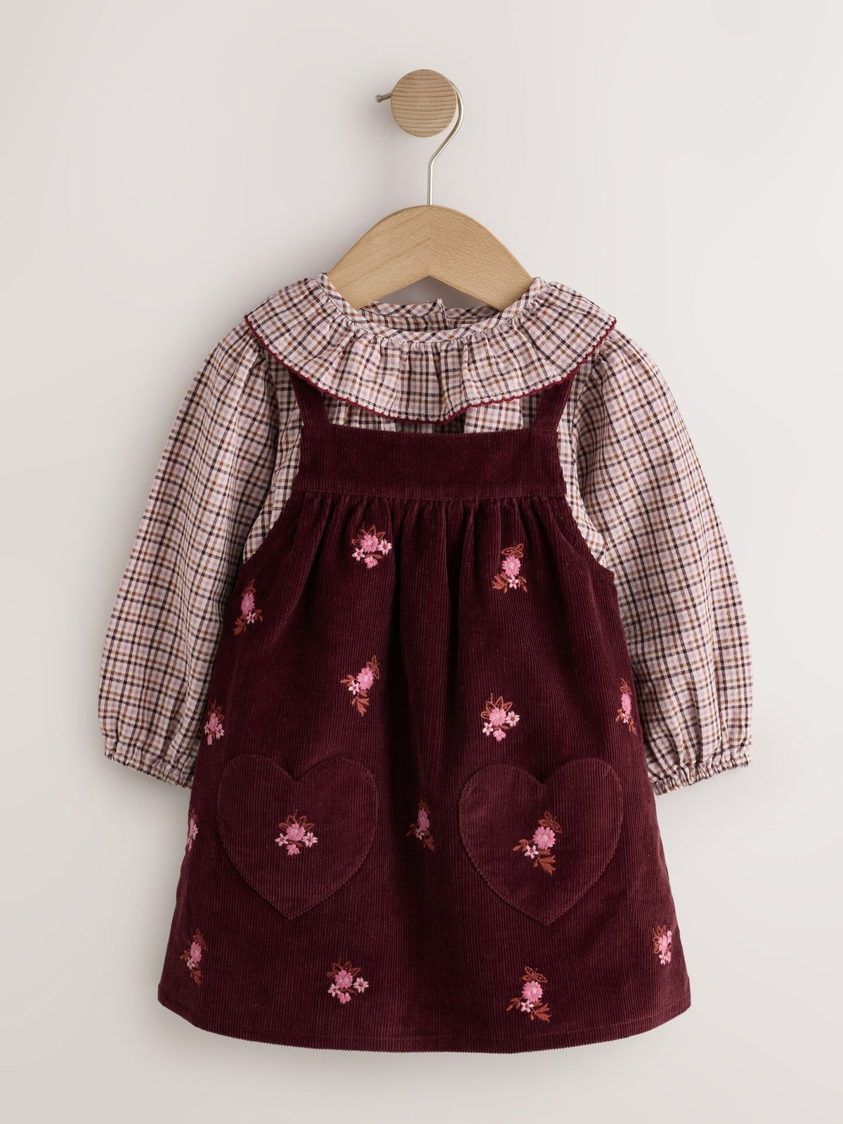 Dsiney Kidz - Berry Pink Blouse and Embroidered Cord Pinafore Set (3mths-8yrs) image 5