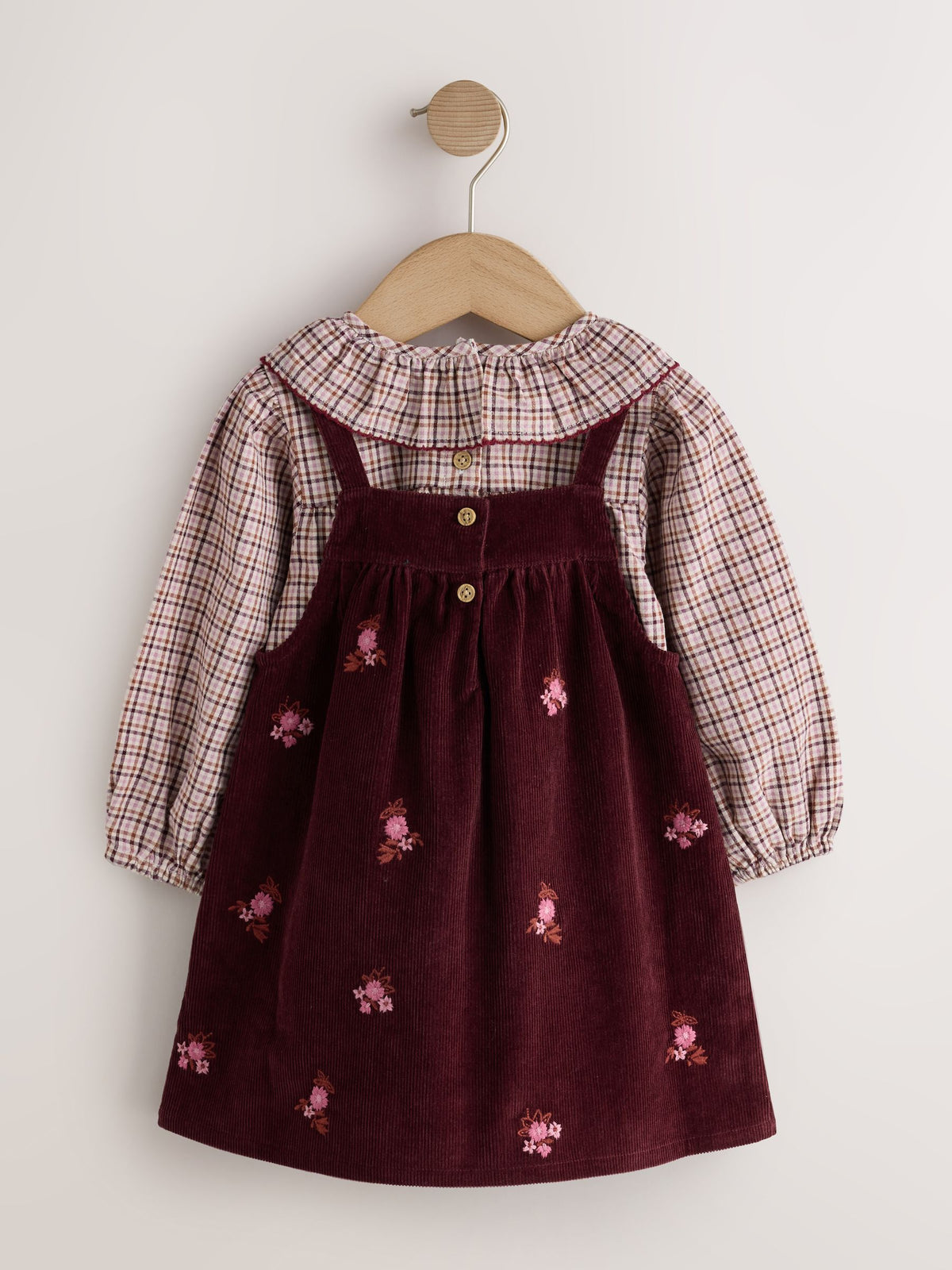 Dsiney Kidz - Berry Pink Blouse and Embroidered Cord Pinafore Set (3mths-8yrs) image 7