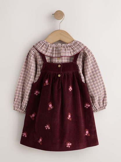 Dsiney Kidz - Berry Pink Blouse and Embroidered Cord Pinafore Set (3mths-8yrs) image 7
