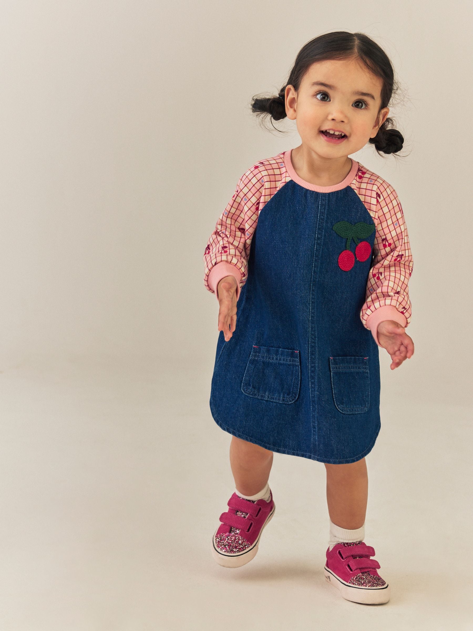 Dsiney Kidz - Cherry Print Raglan Denim Dress (3mths-8yrs) image 1