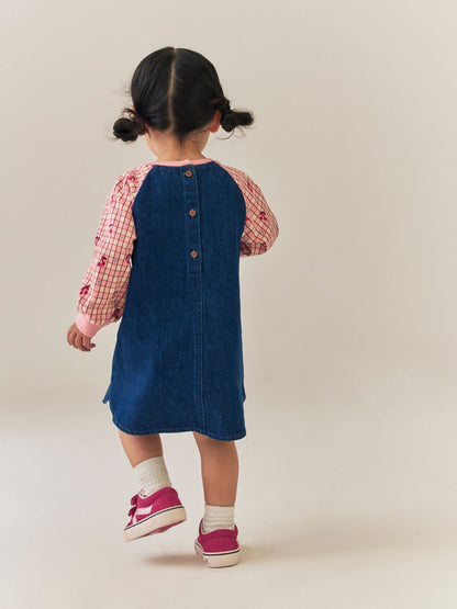 Dsiney Kidz - Cherry Print Raglan Denim Dress (3mths-8yrs) image 3