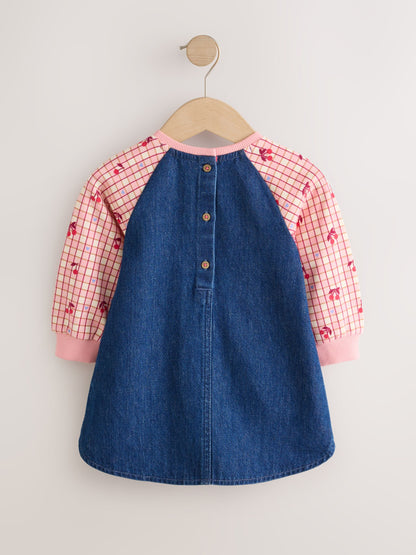 Dsiney Kidz - Cherry Print Raglan Denim Dress (3mths-8yrs) image 6