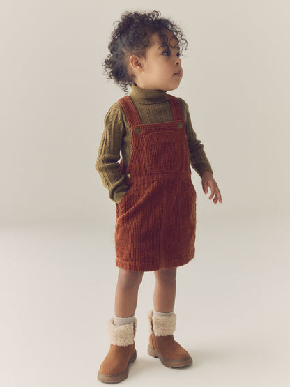 Dsiney Kidz - Maple Brown Cord Pinafore Dress (3mths-8yrs) image 1