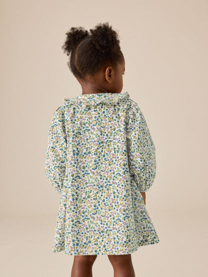 Dsiney Kidz - Blue Ditsy Floral Cord 3D Bow Collar Dress (3mths-8yrs) image 3