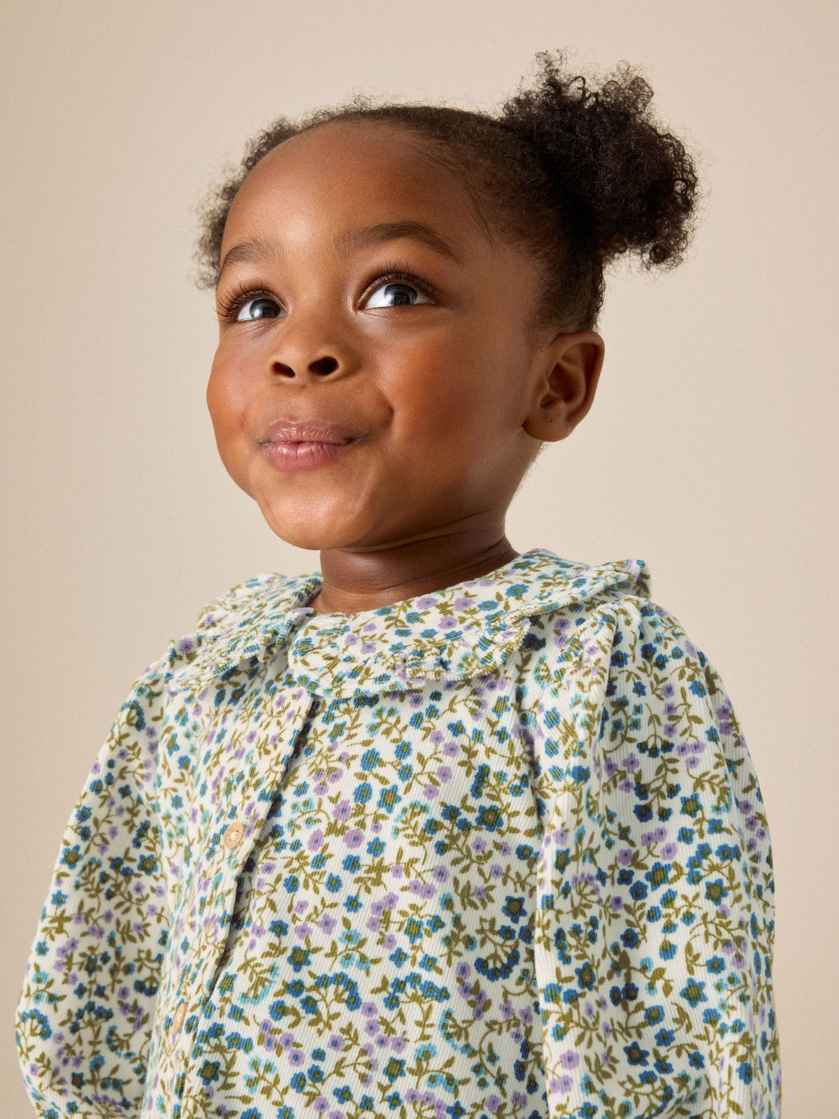 Dsiney Kidz - Blue Ditsy Floral Cord 3D Bow Collar Dress (3mths-8yrs) image 5