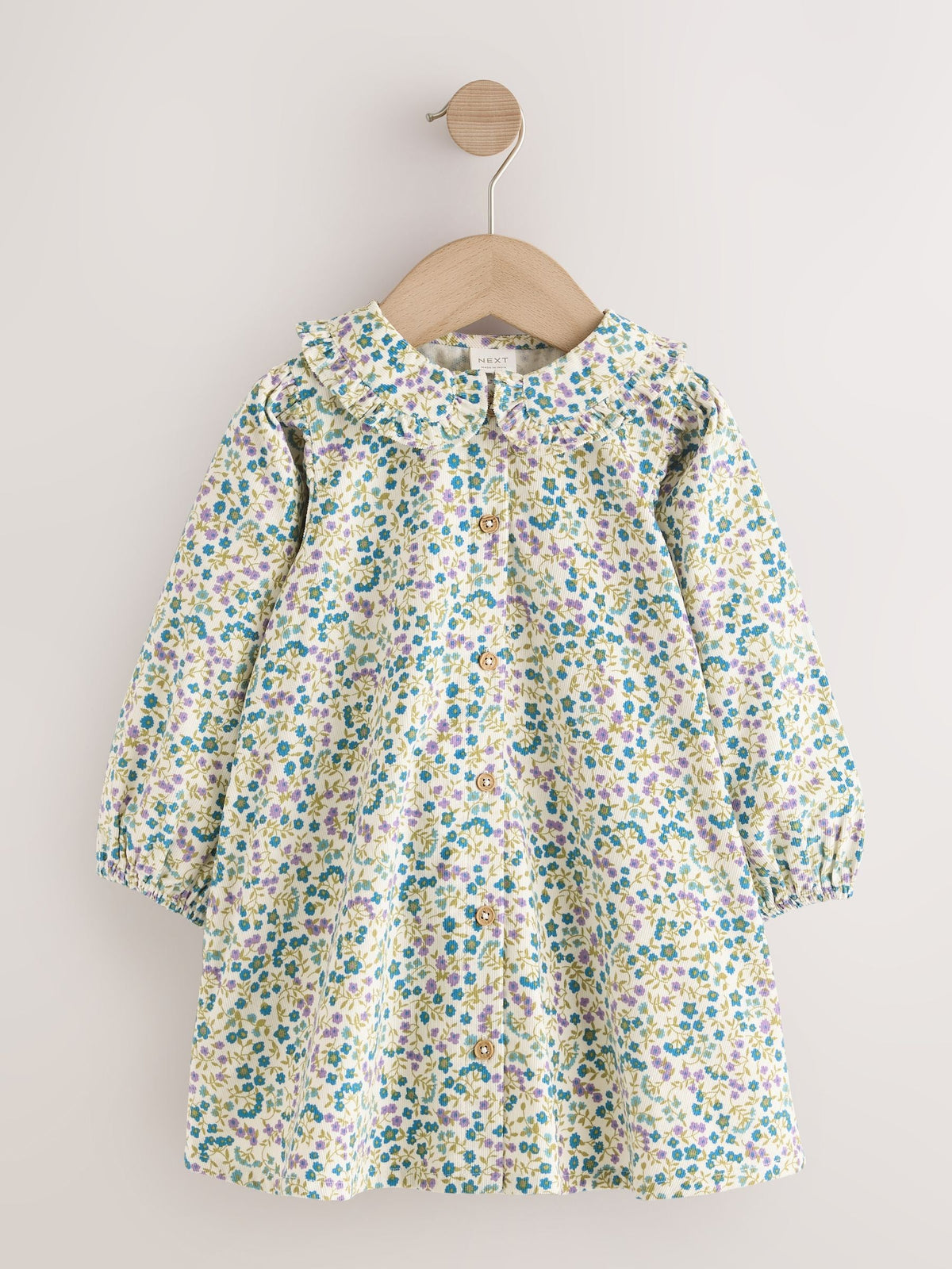 Dsiney Kidz - Blue Ditsy Floral Cord 3D Bow Collar Dress (3mths-8yrs) image 6