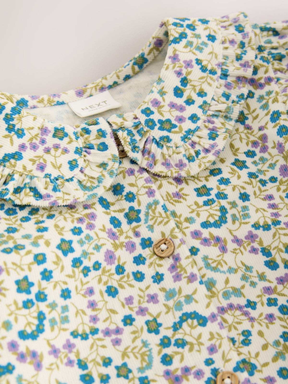 Dsiney Kidz - Blue Ditsy Floral Cord 3D Bow Collar Dress (3mths-8yrs) image 9