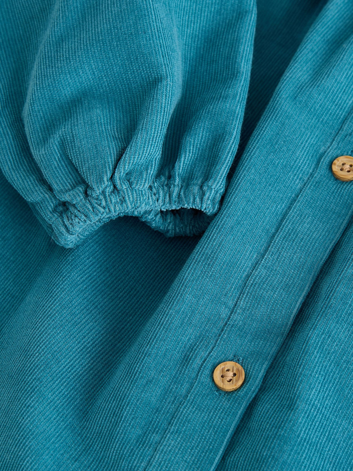 Teal Blue Collar Detail Long Sleeve Cord Dress (3mths-8yrs) - image 7