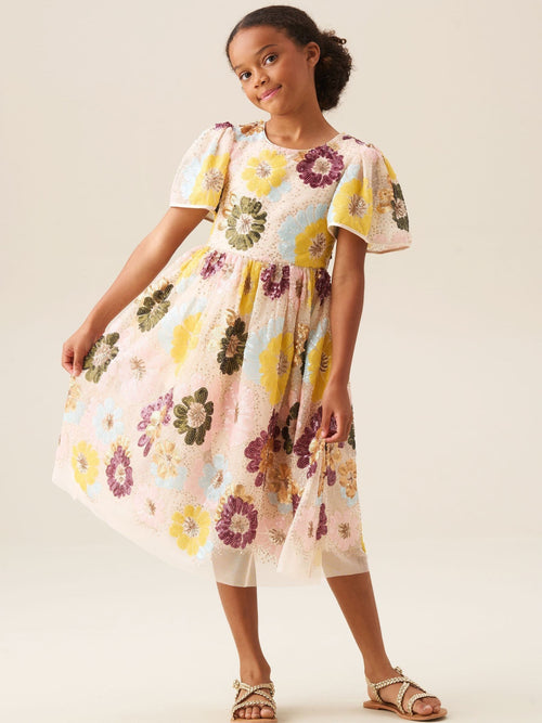 Dsiney Kidz - Angel & Rocket White Verity Flower Sequin Dress image 1