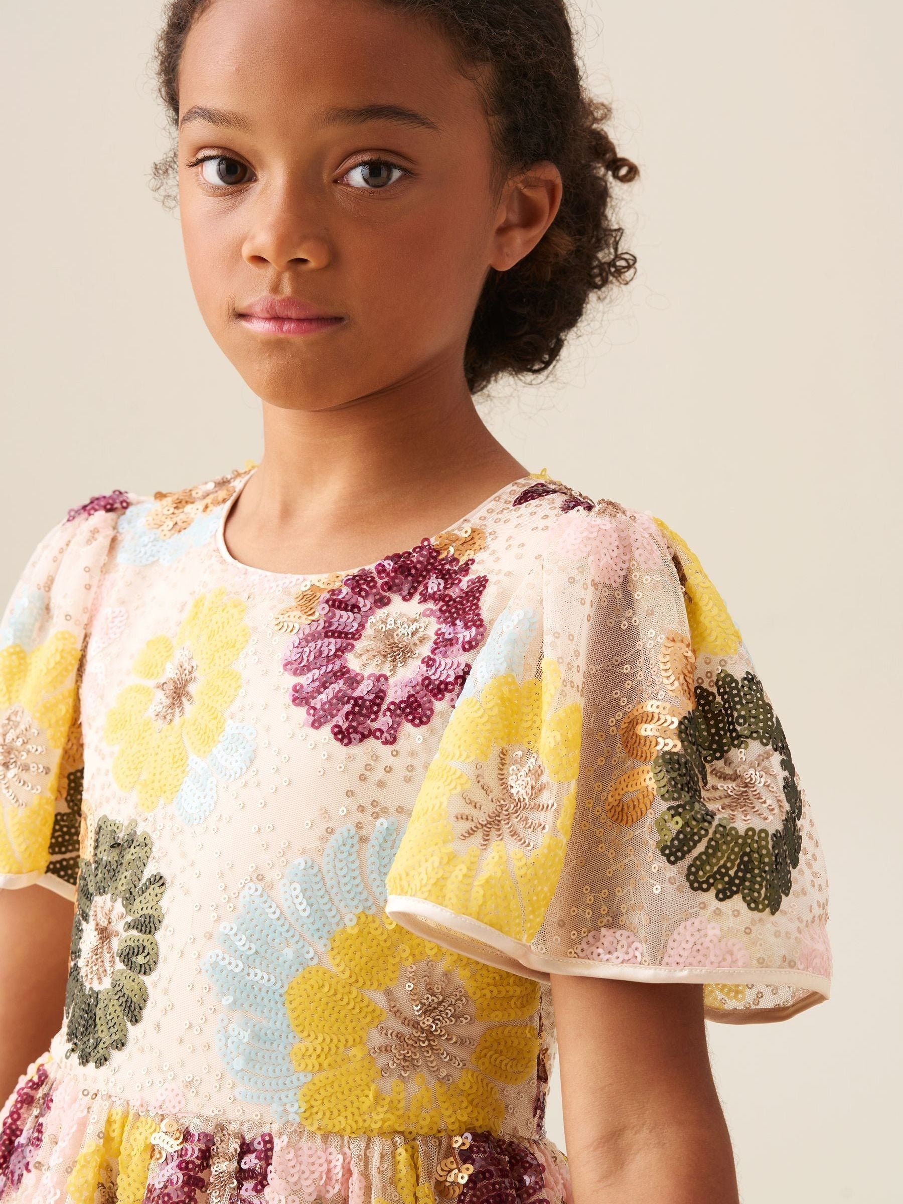 Angel & Rocket White Verity Flower Sequin Dress image 3