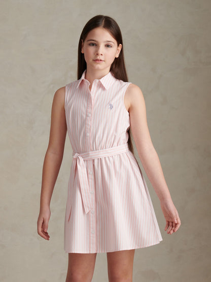 U.S. Polo Assn Pink Striped Sleeveless Shirt Dress image 1