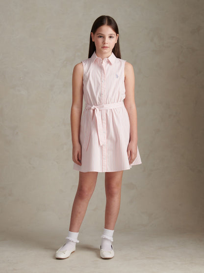 U.S. Polo Assn Pink Striped Sleeveless Shirt Dress image 3