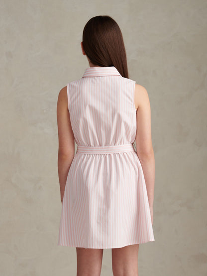 U.S. Polo Assn Pink Striped Sleeveless Shirt Dress image 4