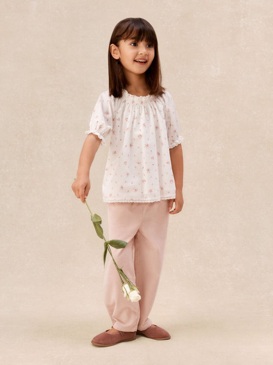 The White Company White Cotton Delphie Floral Blouse & Cord Trousers Set image 1