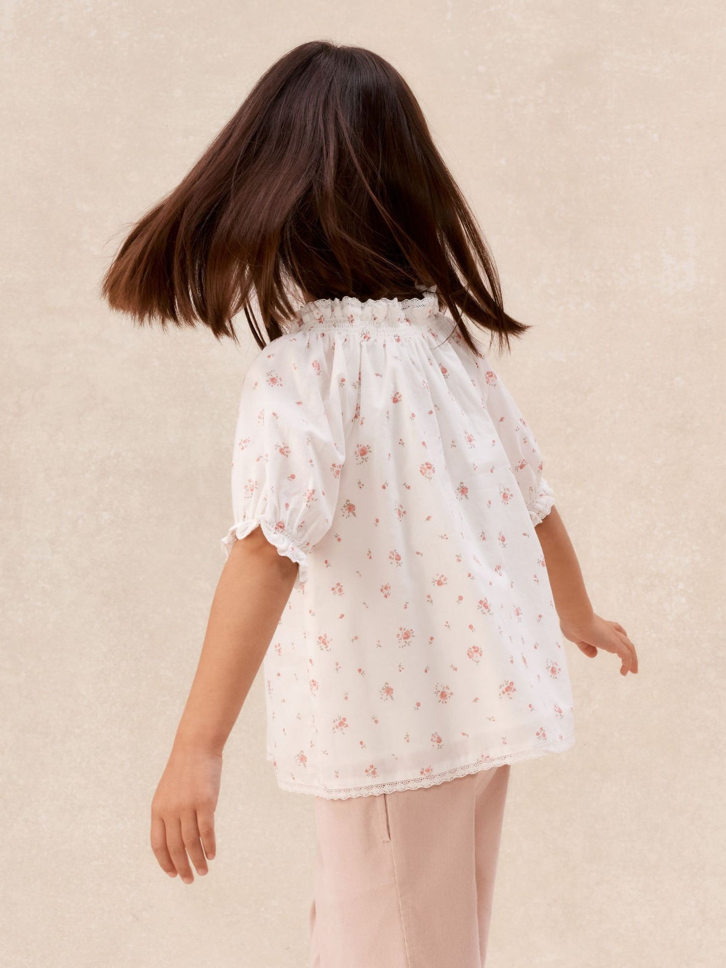 The White Company White Cotton Delphie Floral Blouse & Cord Trousers Set image 4
