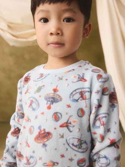 Light Blue Cath Kidston Space Single Cosy Fleece Pyjamas - image 10