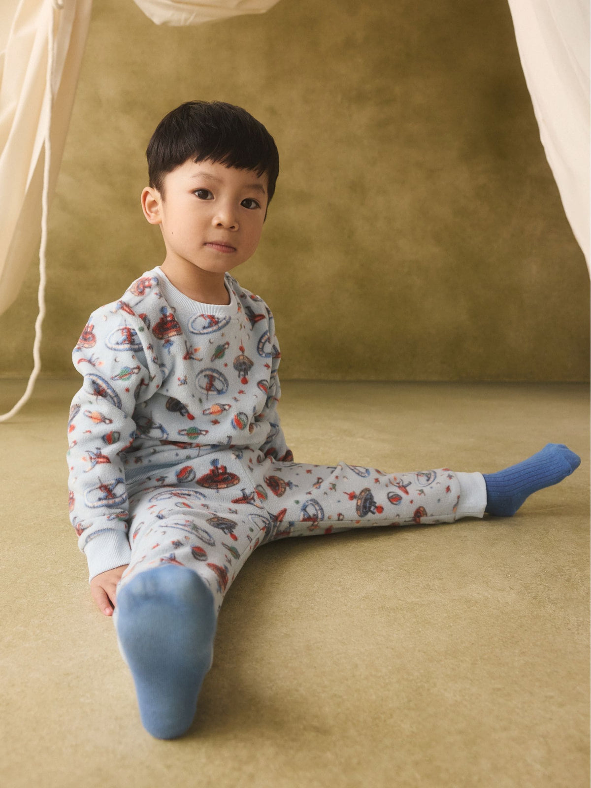 Light Blue Cath Kidston Space Single Cosy Fleece Pyjamas - image 2