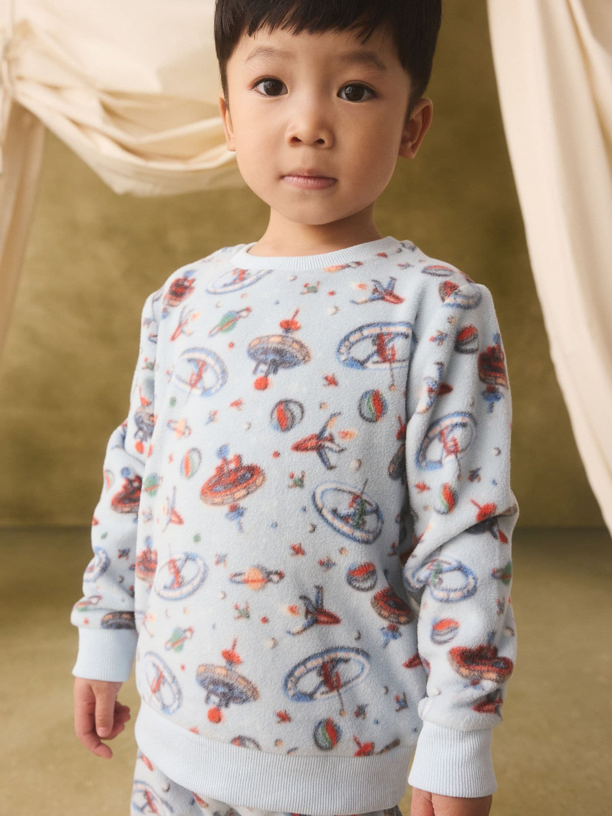 Light Blue Cath Kidston Space Single Cosy Fleece Pyjamas - image 3