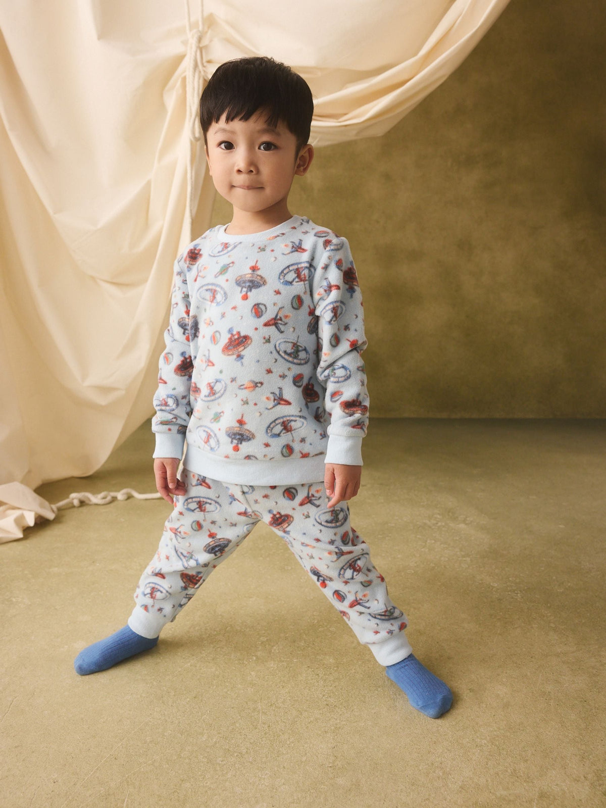 Light Blue Cath Kidston Space Single Cosy Fleece Pyjamas - image 4