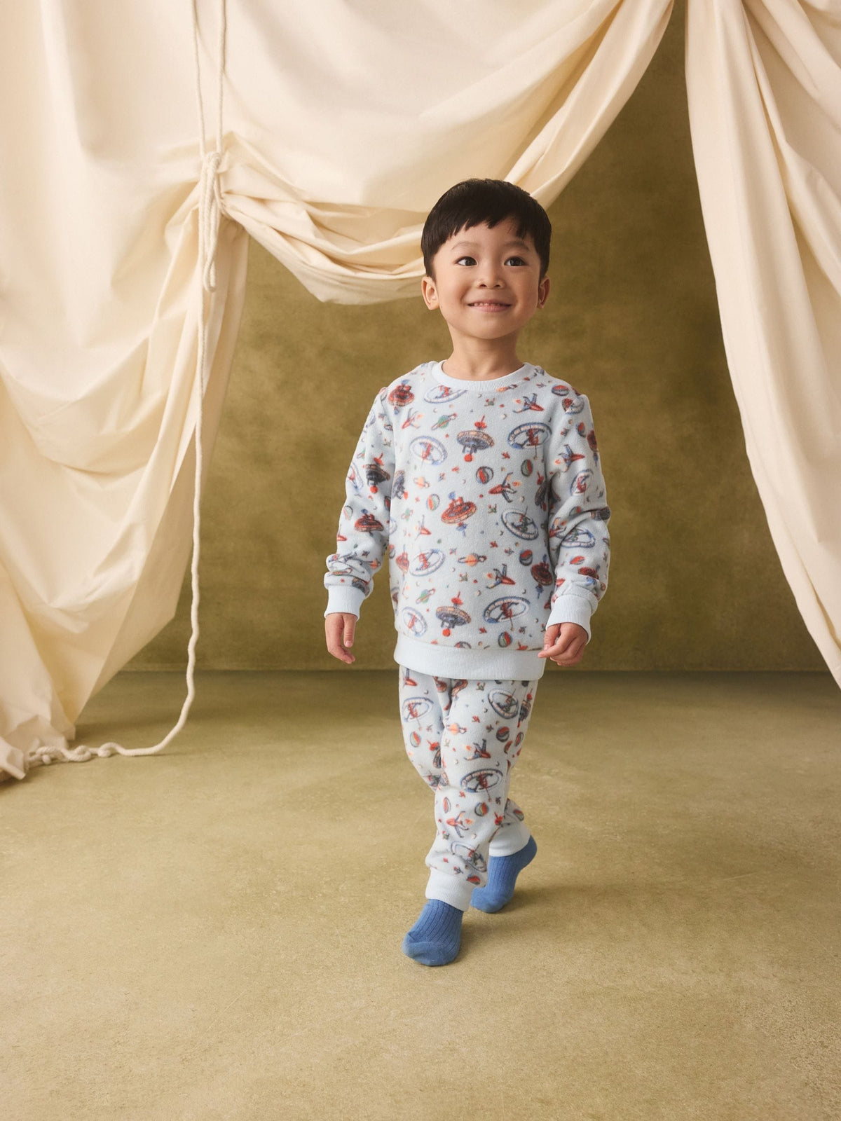 Light Blue Cath Kidston Space Single Cosy Fleece Pyjamas - image 6