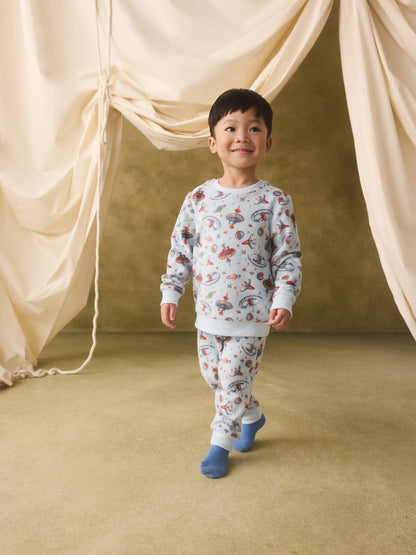 Light Blue Cath Kidston Space Single Cosy Fleece Pyjamas - image 6