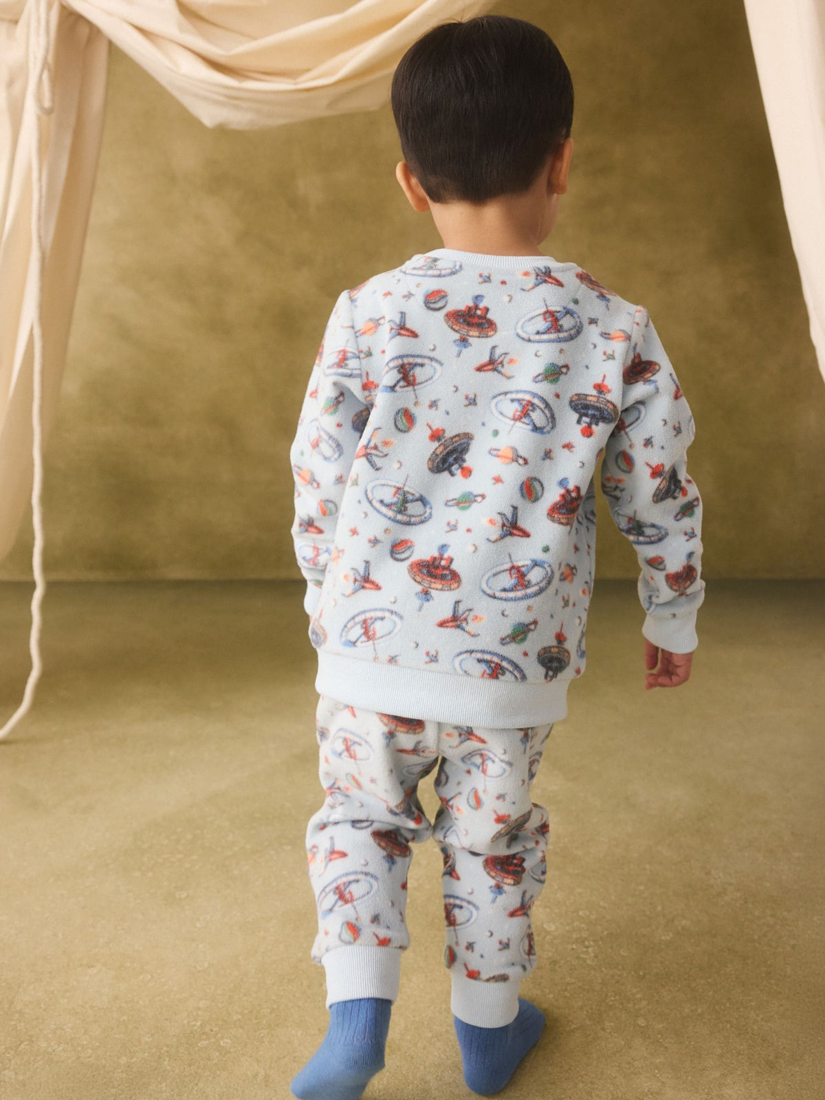 Light Blue Cath Kidston Space Single Cosy Fleece Pyjamas - image 8