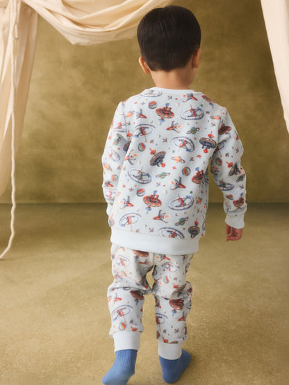 Light Blue Cath Kidston Space Single Cosy Fleece Pyjamas - image 8