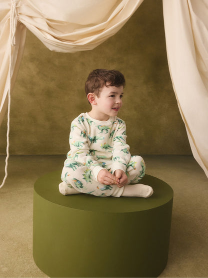 Dsiney Kidz - Ecru/Green Cath Kidston Dinosaur Single Cosy Fleece Pyjamas image 4