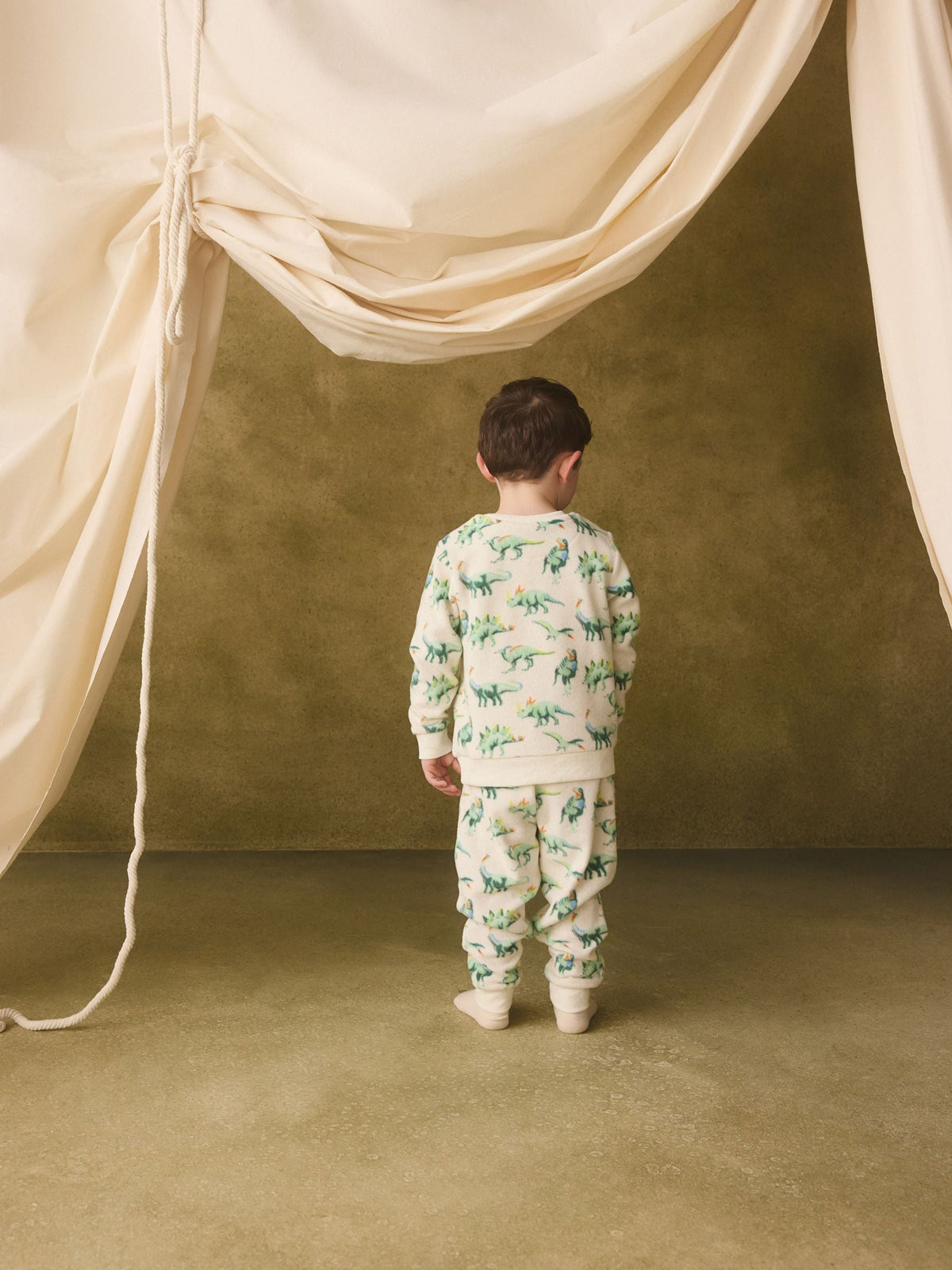 Dsiney Kidz - Ecru/Green Cath Kidston Dinosaur Single Cosy Fleece Pyjamas image 5
