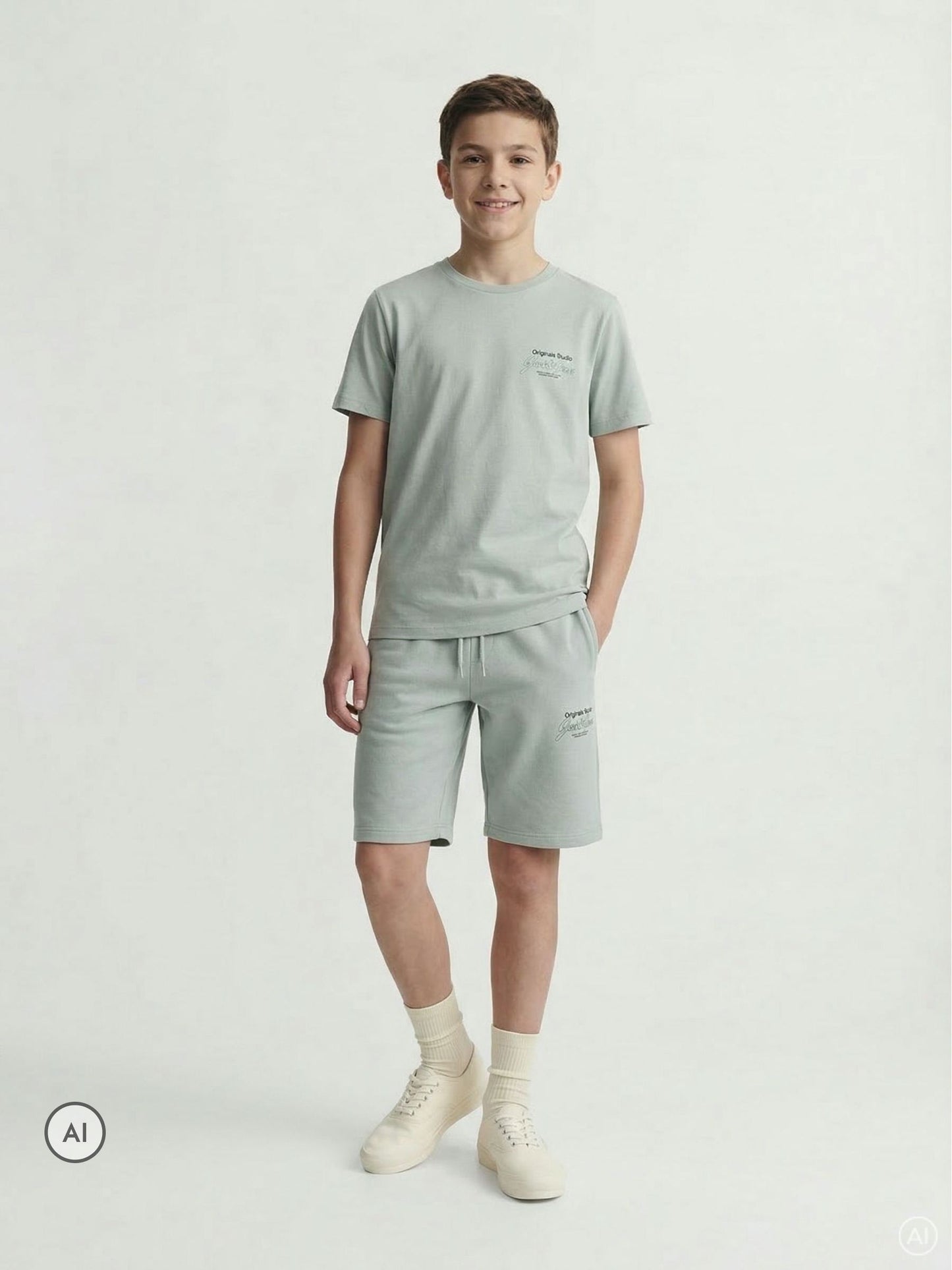 Dsiney Kidz - JACK & JONES Junior Green Top & Shorts Set image 1