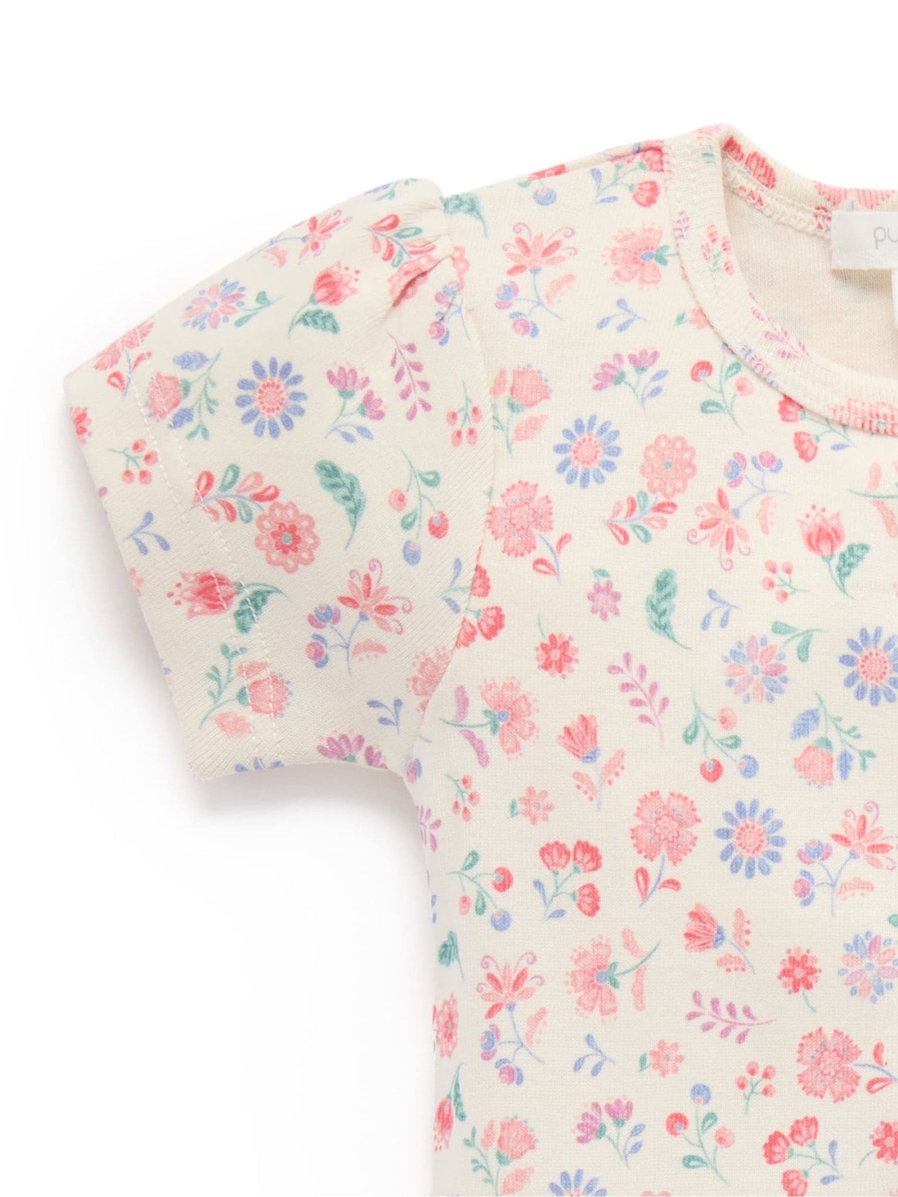 Purebaby Blue Embroidered Dungarees Set image 5
