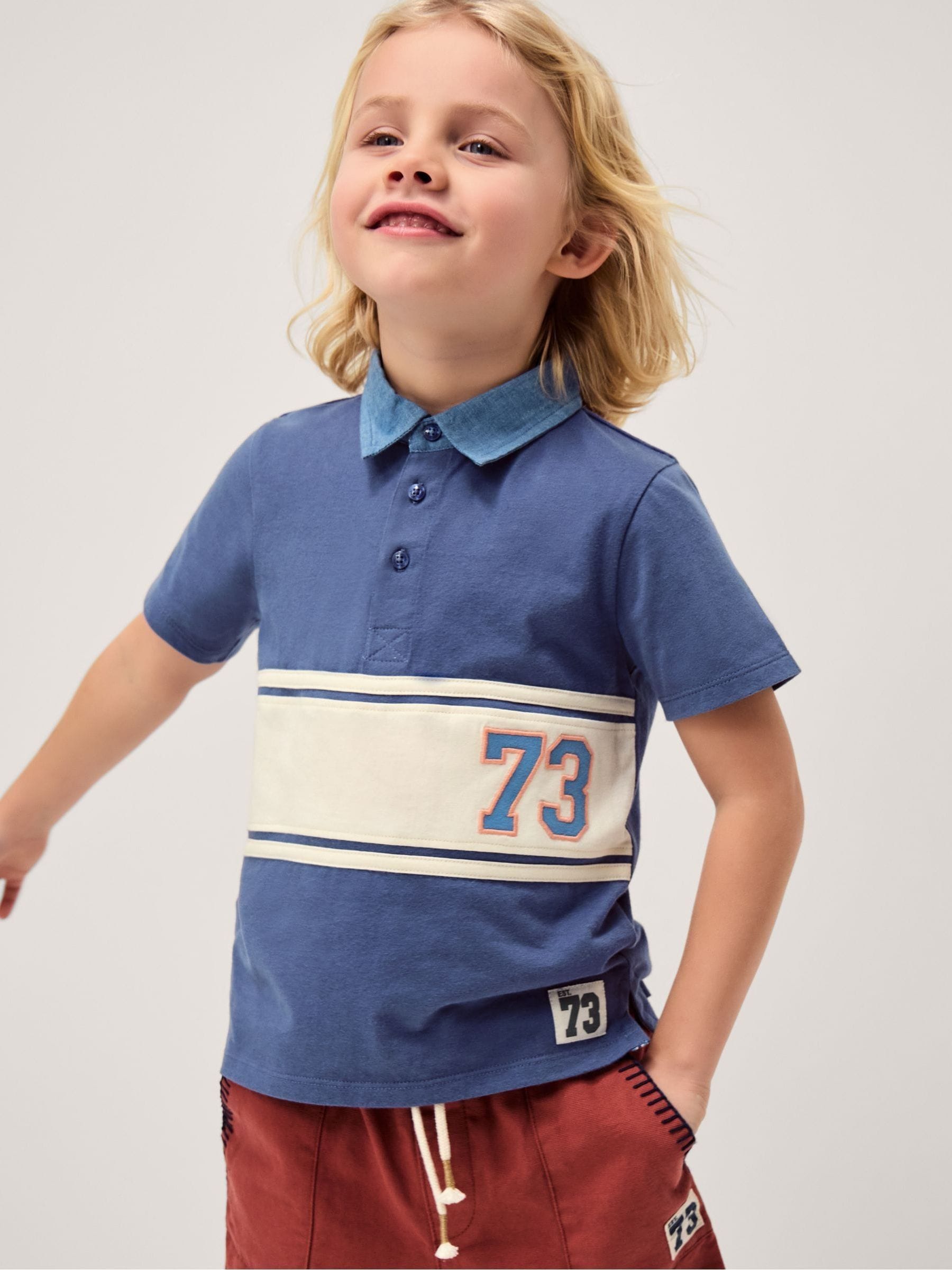 Dsiney Kidz - Monsoon Blue Chambray Collar Polo Shirt image 1