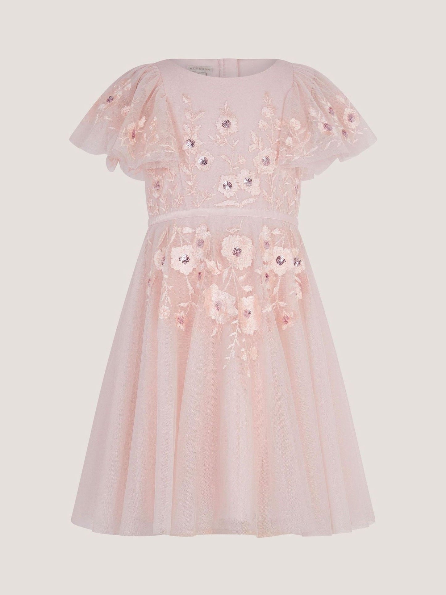 Monsoon Pink Oelene Floral Embroidered Skater Dress image 1