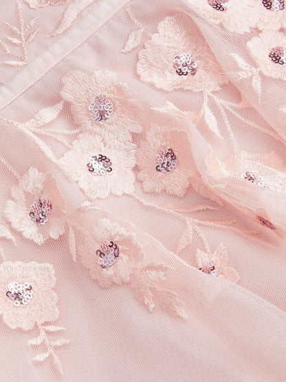 Monsoon Pink Oelene Floral Embroidered Skater Dress image 3