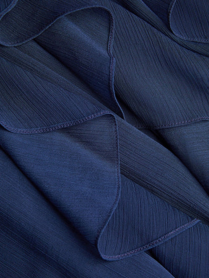 Monsoon Navy Blue Arizona Halter Ruffle Prom Dress image 3