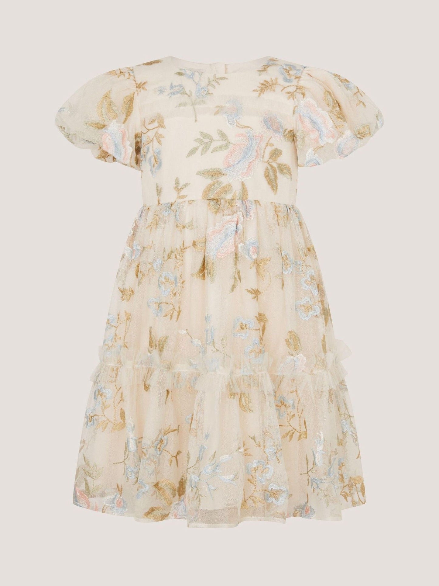 Monsoon Cream Azalea Ruffle Floral Embroidered Party Dress image 2