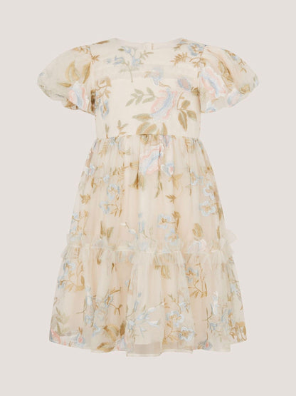 Monsoon Cream Azalea Ruffle Floral Embroidered Party Dress image 2