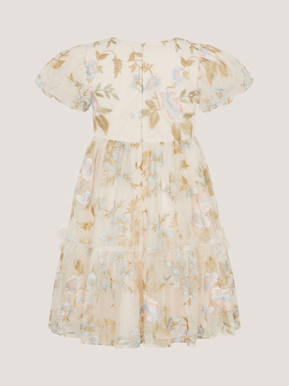 Monsoon Cream Azalea Ruffle Floral Embroidered Party Dress image 3