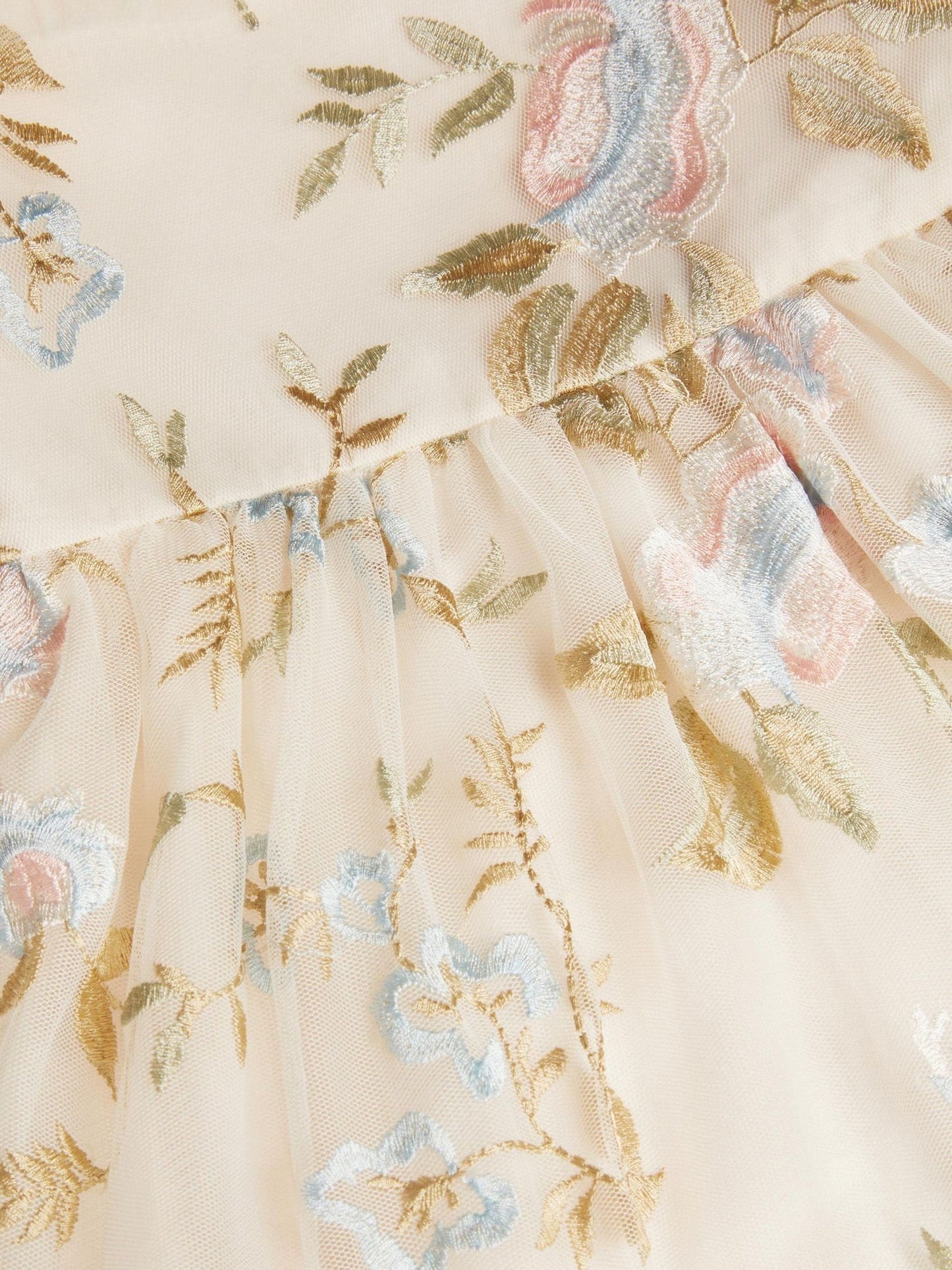 Monsoon Cream Azalea Ruffle Floral Embroidered Party Dress image 4