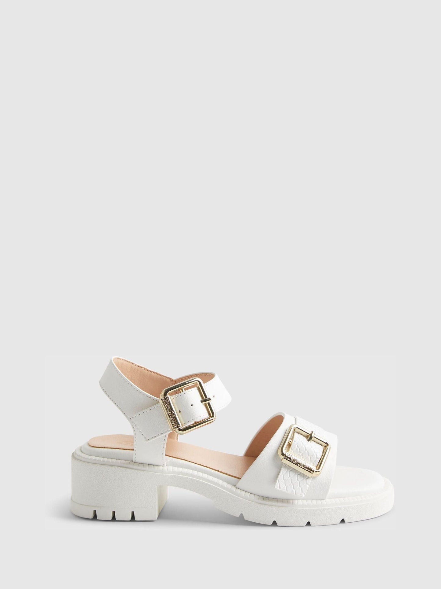 River Island White Snake Buckle Sandals image 1