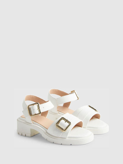 River Island White Snake Buckle Sandals image 2