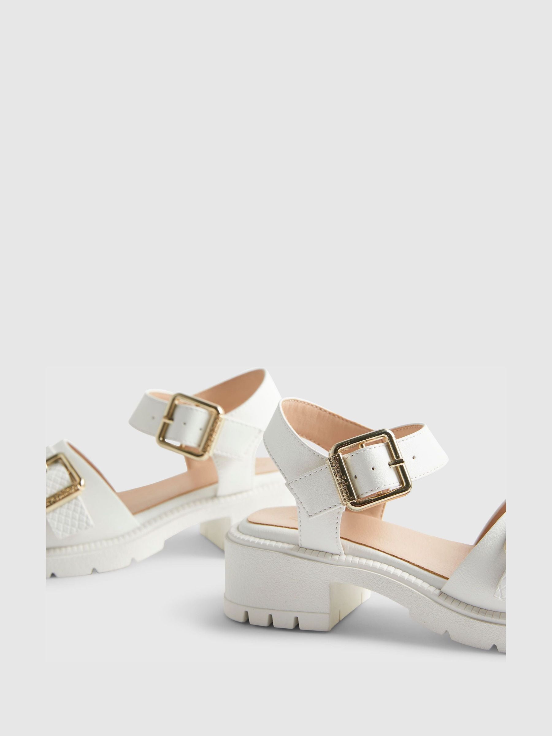 River Island White Snake Buckle Sandals image 3