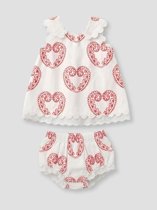 Angel & Rocket White Renae Bandana Heart Sleeveless Tunic Top and Bloomers Set image 1