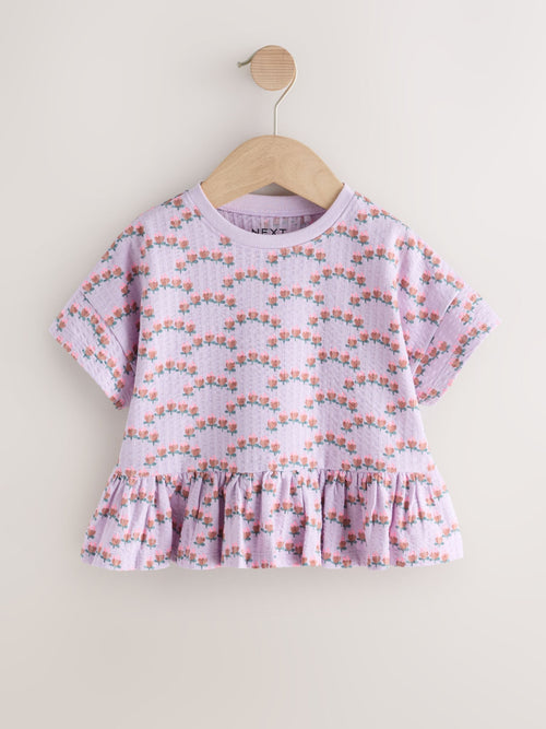 Purple Short Sleeve Peplum T-Shirt (3mths-7yrs) image 1